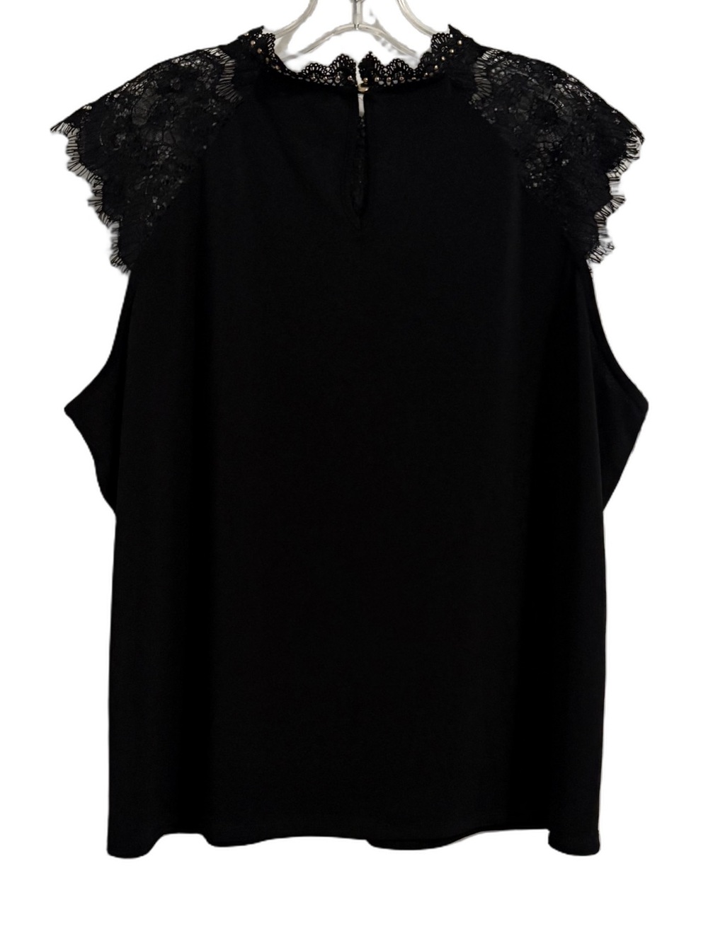 Belldini Black Lace Trim Women's Top
